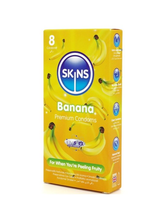 SKINS - BANANA PREMIUM CONDOMS PACK 8