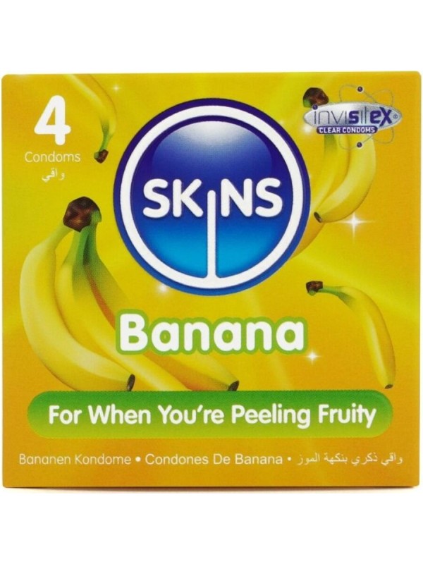SKINS - BANANA PREMIUM CONDOMS PACK 4