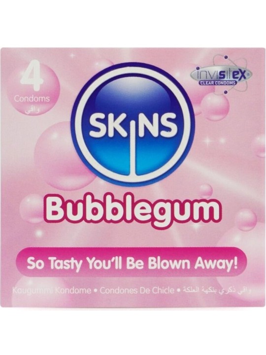 SKINS - PRESERVATIVOS BUBBLEGUM PREMIUM PACOTE 4