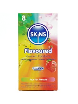 SKINS - MULTI FLAVORS PREMIUM CONDOMS PACK 8