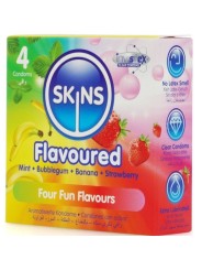 SKINS - PRESERVATIVOS PREMIUM MULTI SABORES PACOTE 4