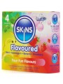 SKINS - PREMIUM-KONDOME MIT VERSCHIEDENEN GESCHMACKSRICHTUNGEN, 4ER-PA