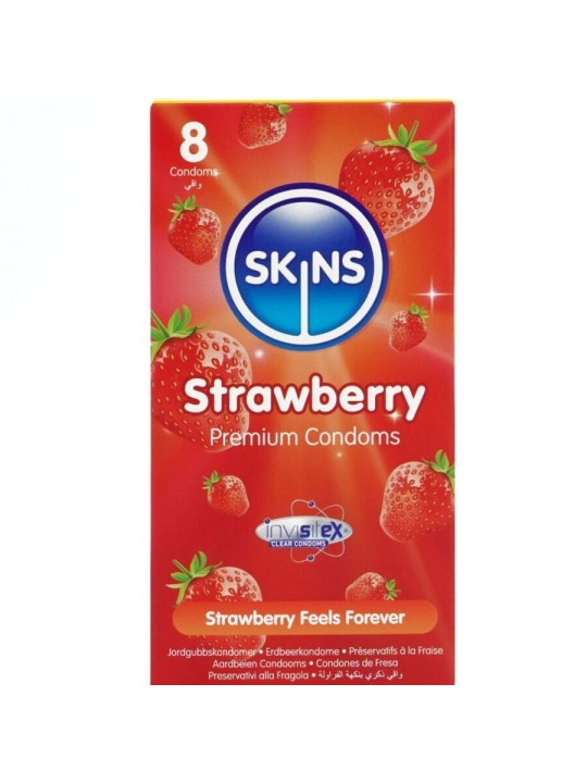 SKINS - AARDBEI PREMIUM CONDOOMS PAK 8