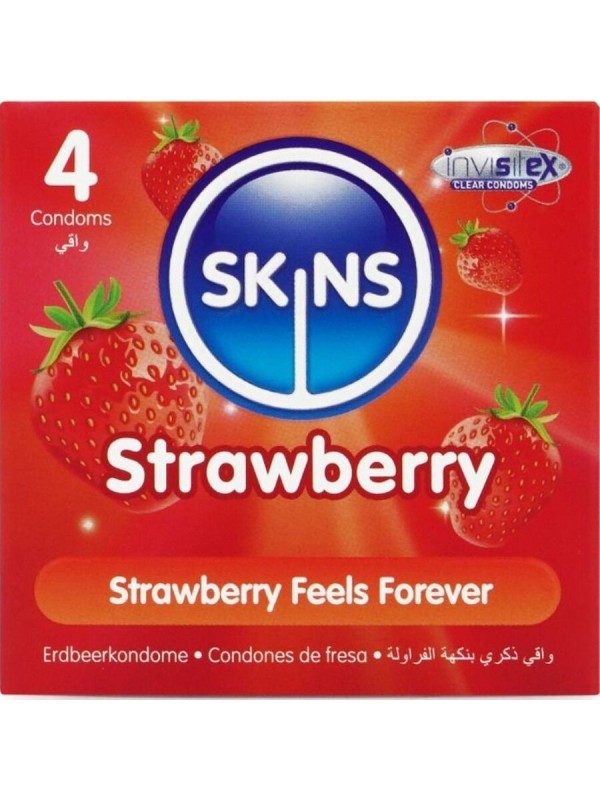 SKINS - PACK DE 4 PRÉSERVATIFS PREMIUM FRAISE