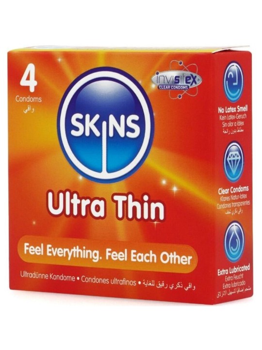 SKINS - PACK DE 4 PRÉSERVATIFS ULTRA FINS PREMIUM
