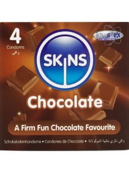 SKINS - PACOTE COM 4 PRESERVATIVOS CHOCOLATE PREMIUM