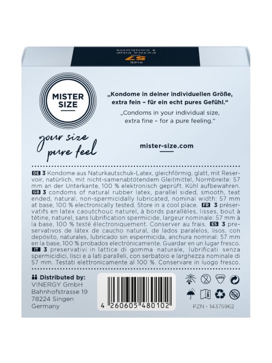 MISTER SIZE - KONDOMGRÖSSE L 57 MM (3 EINHEITEN)