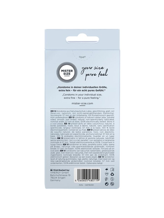 MISTER SIZE - PRESERVATIVO TAGLIA L 57 MM (10 UNITÀ)