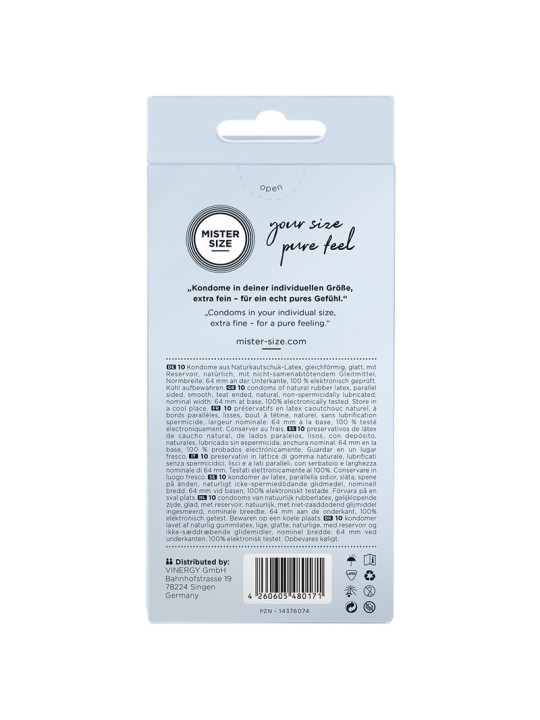 MISTER SIZE - CONDOMS SIZE XXL 64 MM (10 UNITS)