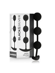 BLACK&SILVER - HARRY ANAL ROSARY 3 SILICONE SPHERES 14 CM