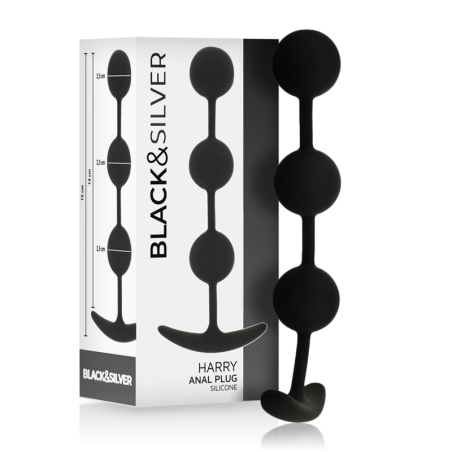 BLACK&SILVER - HARRY ROSARIO ANAAL 3 SILICONEN BOLLETJES 14 CM