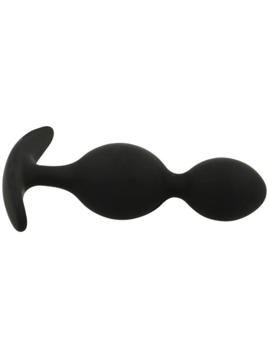 BLACK&SILVER - PLUG ORSON SILICONE 2 ONDES ANAL 9 CM