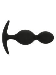 BLACK&SILVER - PLUG ORSON SILICONE 2 ONDES ANAL 9 CM