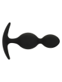BLACK&SILVER - PLUG ORSON SILICONE 2 ONDES ANAL 9 CM