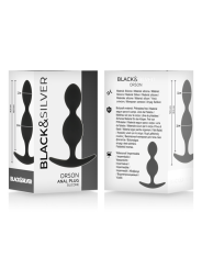 BLACK&SILVER - ORSON SILICONEN PLUG 2 ANALE GOLVEN 9 CM