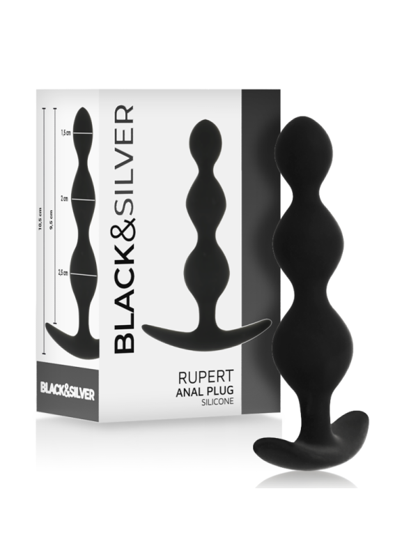 BLACK&SILVER - CORRENTE DE BOLA ANAL RUPERT 10 CM