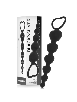 BLACK&SILVER - MILA ANAL-HERZKETTE 18 CM
