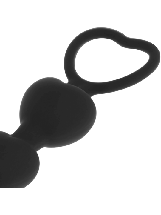 BLACK&SILVER - MILA CADENA ANAL DE CORAZONES 18 CM