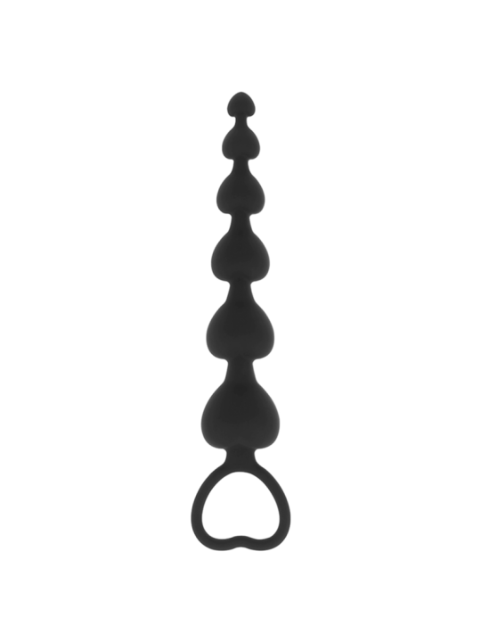BLACK&SILVER - MILA CADENA ANAL DE CORAZONES 18 CM