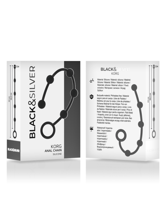 BLACK&SILVER - KORG ANAL ROSENKRANZ SILIKON INITIATION 21 CM