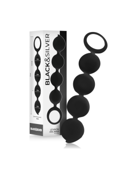 BLACK&SILVER - LENNON ROSARIO ANAAL 4 SILICONEN BOLLETJES 15 CM