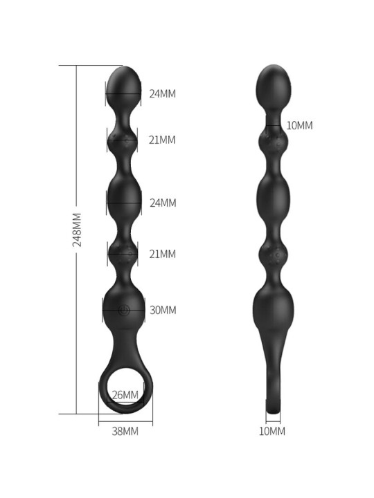 PRETTY LOVE - VAN ANAL BALLS 10 VIBRATIONS RECHARGEABLE SILICONE