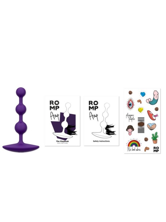 ROMP - AMP PERLES ANALES EN SILICONE FLEXIBLE VIOLETTES 12,5 CM