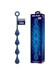 MR PLAY - PERLES ANALES EN SILICONE BLEU, TAILLE M (33 CM)