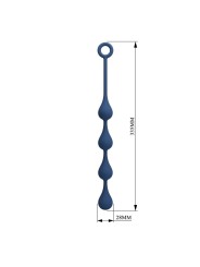 MR PLAY - PERLES ANALES EN SILICONE BLEU, TAILLE M (33 CM)