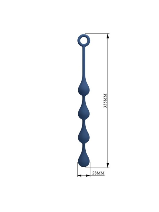 MR PLAY - BOLINHAS ANAL DE SILICONE AZUIS TAMANHO M 33 CM
