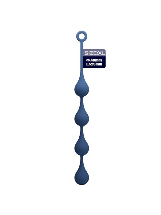 MR PLAY - PERLE ANALI IN SILICONE BLU TAGLIA XL 52,5 CM