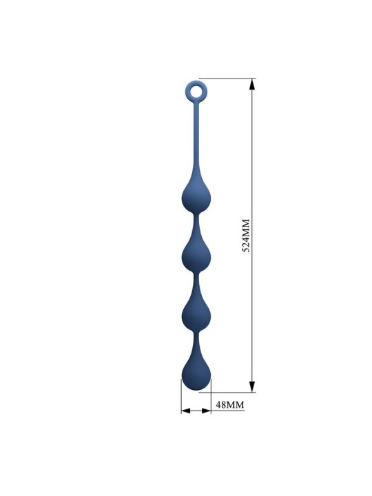 MR PLAY - PERLES ANALES EN SILICONE BLEU, TAILLE XL (52,5 CM)