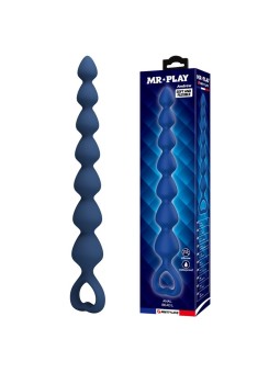 MR PLAY - PERLE ANALALI IN SILICONE BLU E PLUG ANAL 26,7 CM