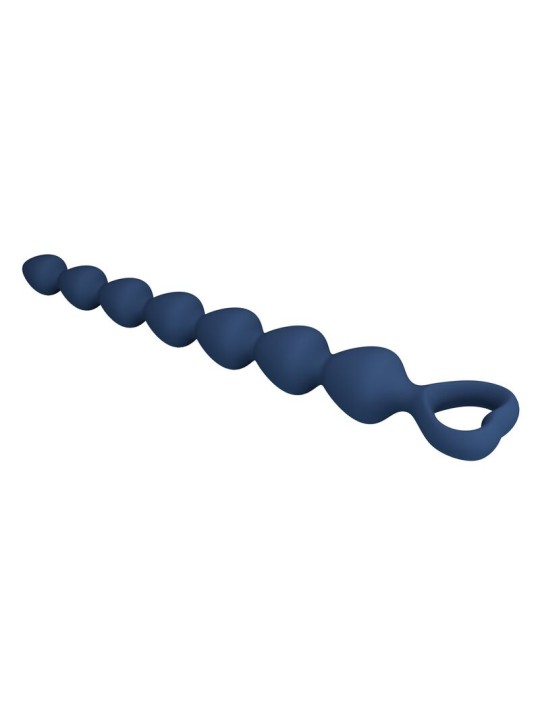 MR PLAY - PERLES ANALES EN SILICONE BLEU ET PLUG ANAL 26,7 CM