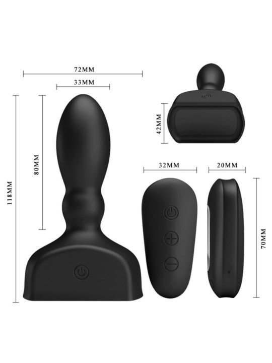 MR PLAY - SCHWARZER AUFBLASBARER ANALSTECKER MIT FERNBEDIENUNG