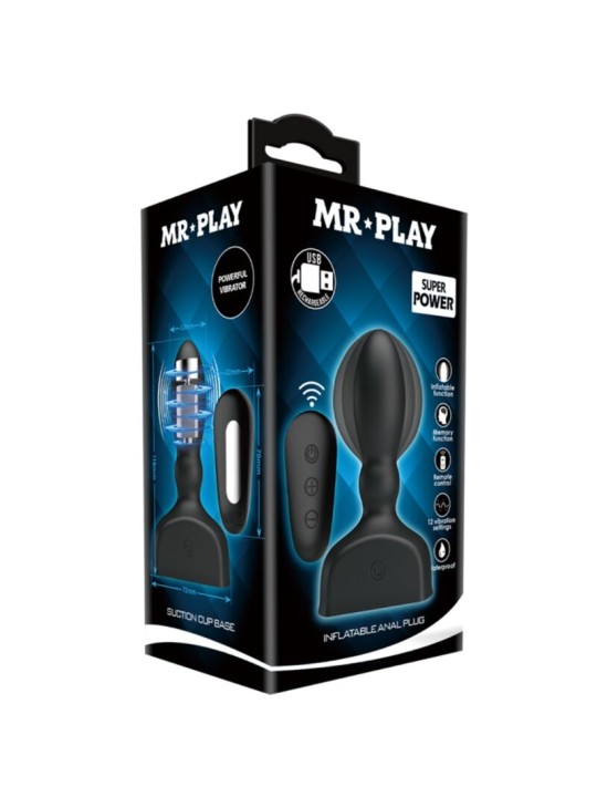 MR PLAY - SCHWARZER AUFBLASBARER ANALSTECKER MIT FERNBEDIENUNG