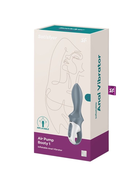 SATISFYER - AIR PUMP BOOTY 1 VIBRATEUR GONFLABLE ANAL GRIS