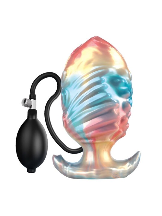 POWER MONSTERS - PLUG ANAL GONFLABLE TRICOLOR EBON LEVIATHAN 18 CM