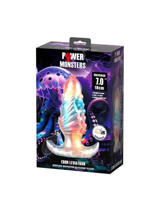 POWER MONSTERS - PLUG ANAL GONFLABLE TRICOLOR EBON LEVIATHAN 18 CM