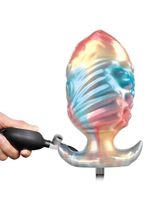 POWER MONSTERS - PLUG ANAL GONFLABLE TRICOLOR EBON LEVIATHAN 18 CM