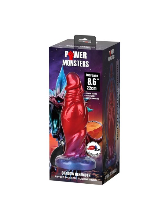 POWER MONSTERS - SHADOW BEHEMOTH DILDO GONFIABILE IN SILICONE BICOLORE