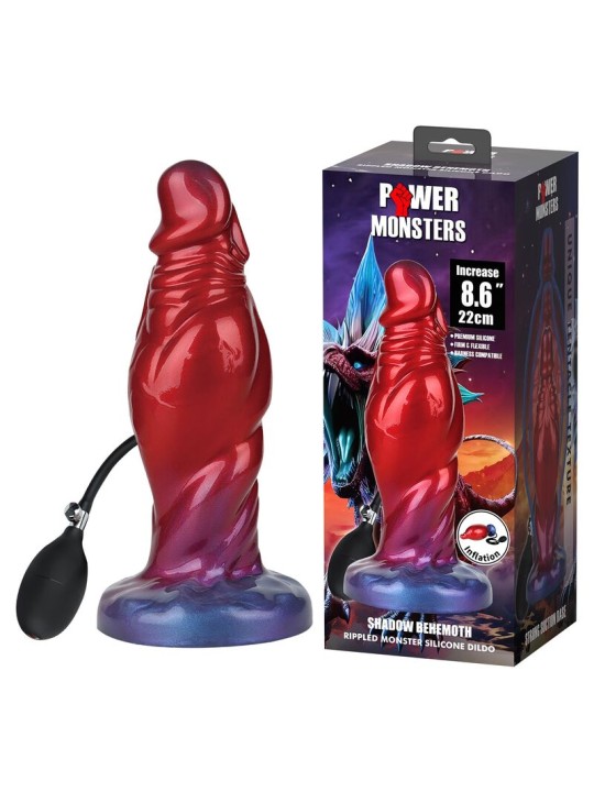 POWER MONSTERS - SHADOW BEHEMOTH DILDO GONFIABILE IN SILICONE BICOLORE