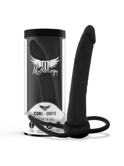 MYTHOLOGY - COBI ONYX ANAL DILDO WITH COCK AND TESTICLE RING 13 SILICO