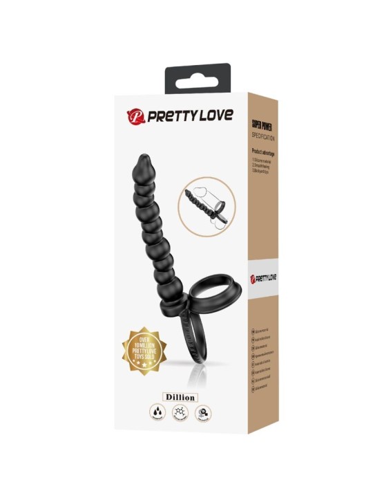 PRETTY LOVE - DILLION ANILLO PENE PARA DOBLE PENETRACIÓN NEGRO