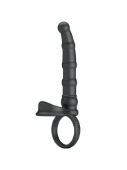 PRETTY LOVE - TATUM VIBRERENDE PENISRING MET PLUG 10 VIBRATIES ZWART