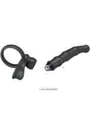 PRETTY LOVE - TATUM VIBRERENDE PENISRING MET PLUG 10 VIBRATIES ZWART
