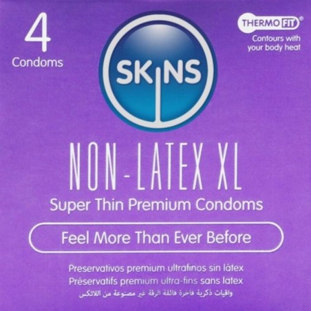 SKINS - PRÉSERVATIFS SANS LATEX, PAQUET DE 4, FORMAT XL