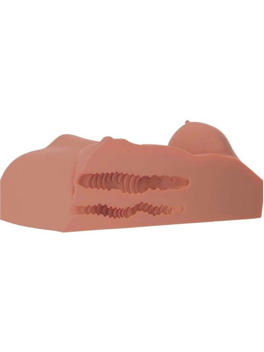 PDX PLUS - CARAMEL DUBBELE TOEGANG VROUWELIJKE MASTURBATOR TORSO