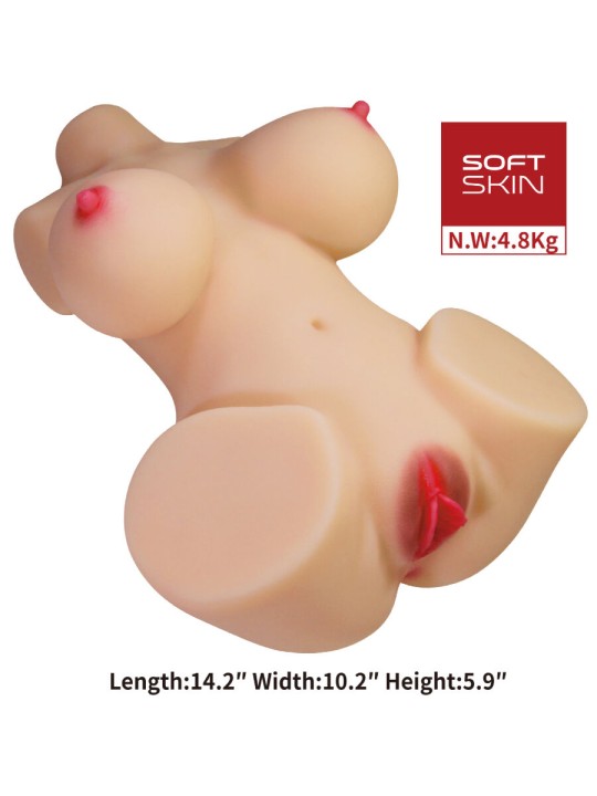 CRAZY BULL - EMMA TORSO FEMMINILE REALISTICO VAGINA E ANALE 4,8 KG