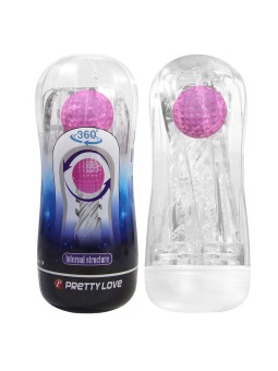 PRETTY LOVE - MASTURBADOR CUP 360º TEXTURIZADO TRANSPARENTE